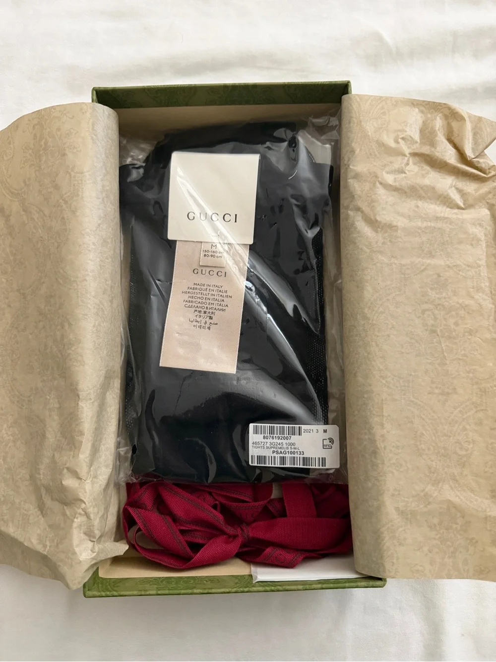 Authentic Gucci GG stretch nylon tights M